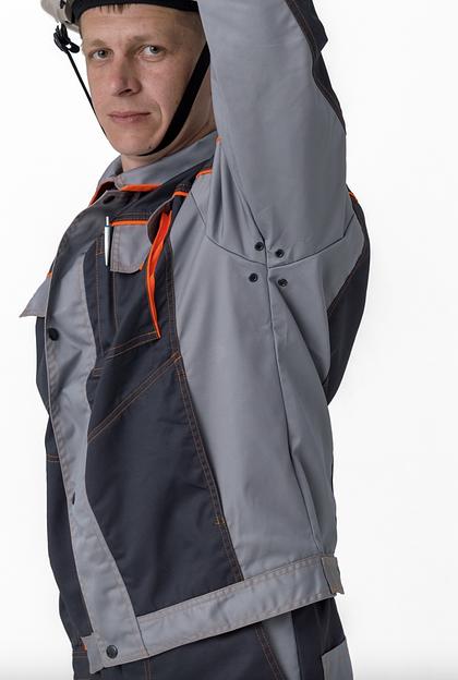 Костюм мужской рабочий «Бригадир 1» серый с оранжевыми вставками, опт фото 3