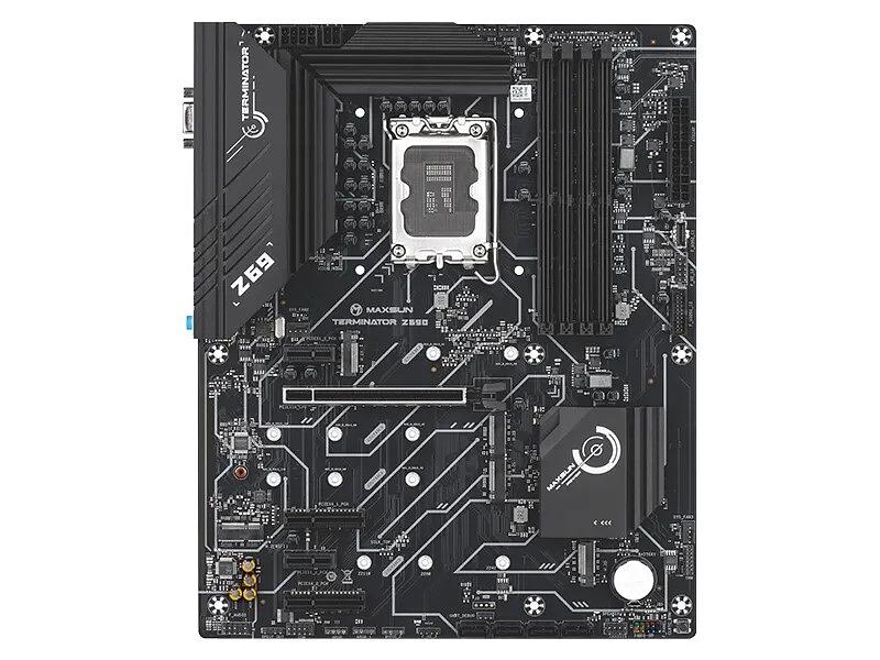 Материнская плата MAXSUN Terminator Z690 D4, Socket1700, ATX, Retail, 4xDDR4, PCIe4.0, 4xM.2, GLAN, M.2 WiFi, 2xUSB2, 8xUSB3, CPU TDP 250Вт, VGA, 2xHDMI, DP (MSTR-Z690-D4) фото 1
