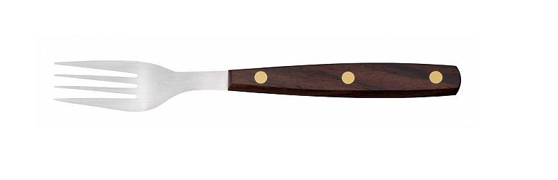 Вилка для стейка 18/0  2 мм 19,5 см. ручка темное розовое дерево Icel /1/12/ фото 1