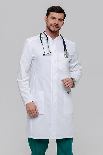 Халат медицинский мужской IF5-85-23-4 белый, опт фото 1