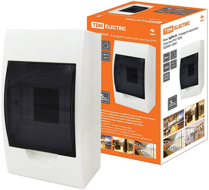 Бокс ЩРН-П-4 модуля навесной пластик IP41 TDM фото 1