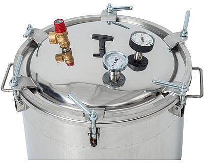 Газовый автоклав «Консерватор Газ Нерж» 46 л с фальшдном фото 2