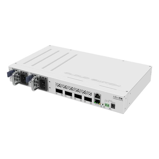 Коммутатор Mikrotik CRS504-4XQ-IN, 1x10Base-T/100Base-TX, 4xQSFP28, Switching capacity 800 Gbps (CRS504-4XQ-IN) фото 1