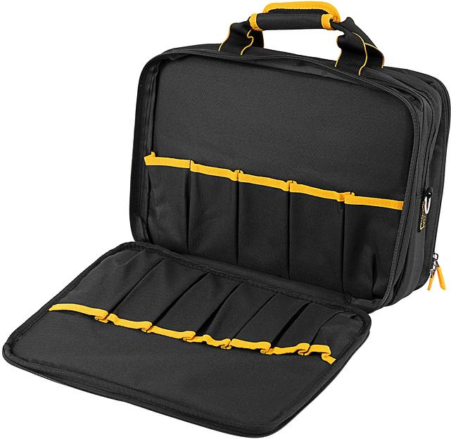 Сумка для инструмента, 400х170х300 мм, 3 отделения, 28 карманов, наплечный ремень// Denzel фото 4