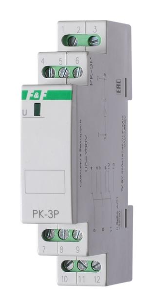 Реле промежуточное PK-3P (монтаж на DIN-рейке 35мм 220В 50Гц 3х8А 3NO/NC IP20) F&F EA06.001.023 фото 1