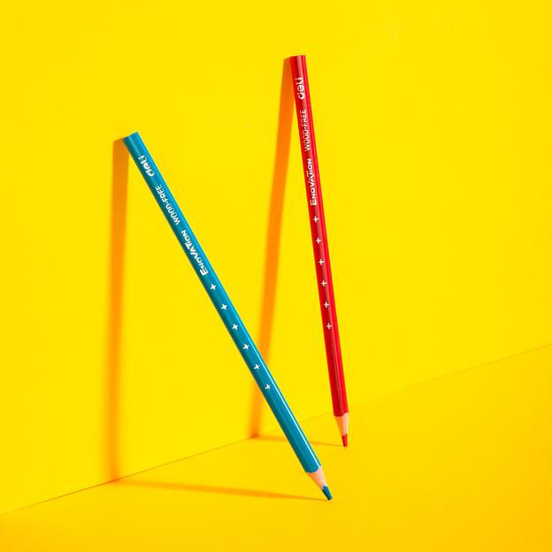 Карандаши цветные Deli EC113-18 Enovation трехгранные пластик 18цв. коробка/европод. (18шт) фото 4