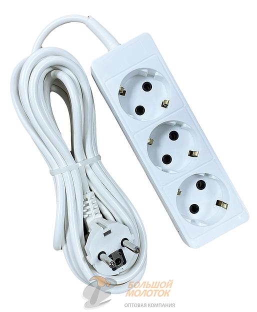 Удлинитель  ПРЕМИУМ  5 м с З.К. Р16-012 10А 3 гн ПВС 3*1 /25 фото 1