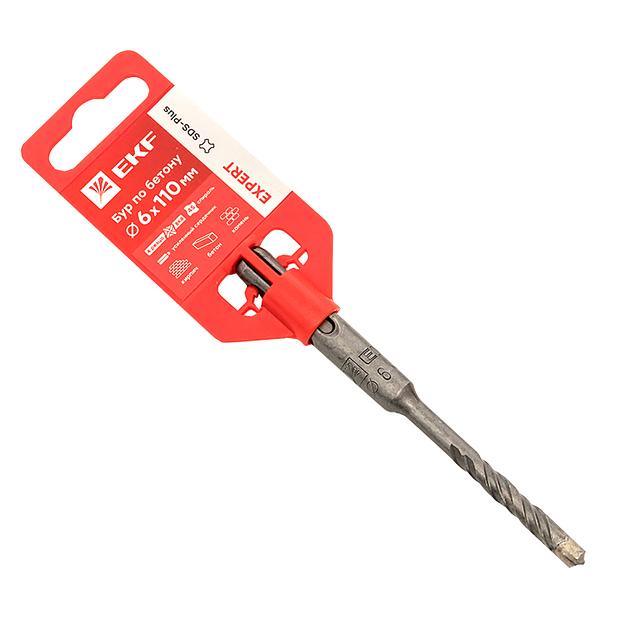 Бур по бетону SDS-plus 6х110 мм (4 резца 4S спираль) фото 1