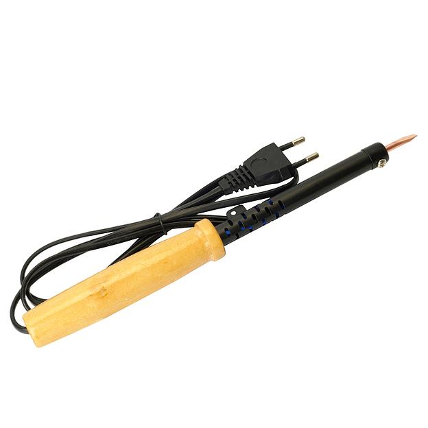 Паяльник с деревянной ручкой 65W, нихромовый нагреватель, долговечное жало, 230В фото 1