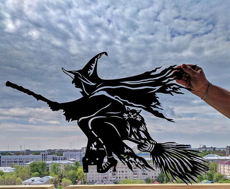 Флюгер «Ведьма и кошка» ОПТ фото 5