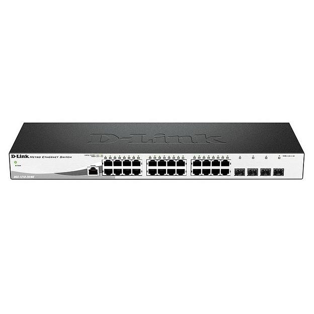 Коммутатор D-Link DGS-1210-28/ME/A2B, L2 Managed Switch with 24 10/100/1000Base-T ports and 4 1000Base-X SFP ports. 16K Mac address, 802.3x Flow Control, 4K of 802.1Q VLAN, 802.1p Priority Queues, Traffic Segmen (DGS-1210-28/ME/A2B) фото 2