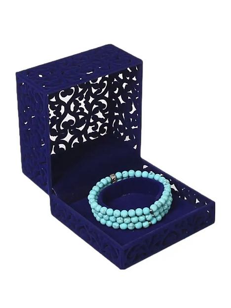 Футляр ажурный под часы и браслет (синий) ОПТ фото 4