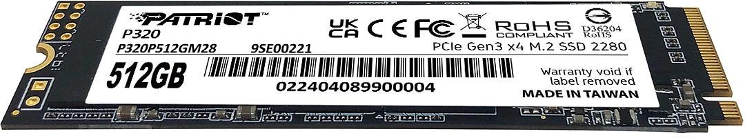 Накопитель SSD Patriot PCIe 3.0 x4 512GB P320P512GM28 P320 M.2 2280 фото 4