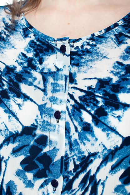 Туника штапель 4103/06/Белый, синий фото 5