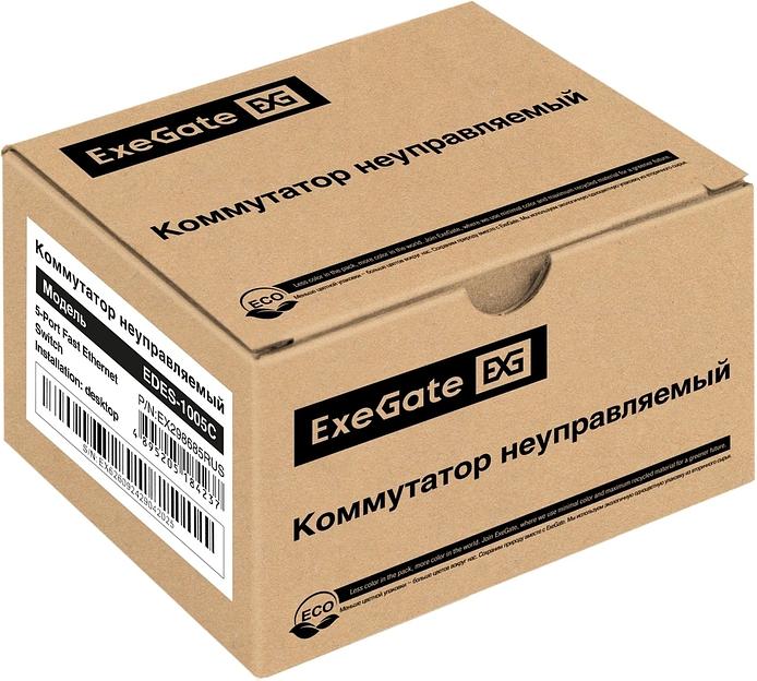 Exegate EX298685RUS Коммутатор неуправляемый ExeGate EDES-1005C (5-портовый UTP 10/100Mbps, с функцией энергосбережения (Green Ethernet Technology), настольный) фото 7
