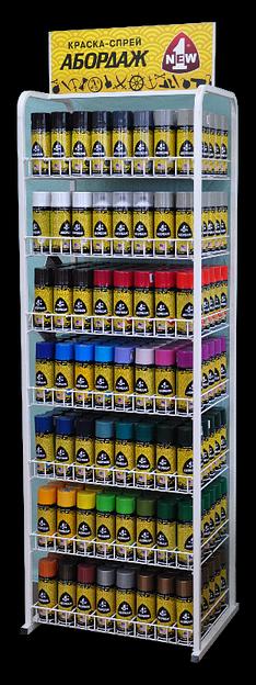 Стенд для краски на 336 баллонов 7 полок ОПТ фото 1