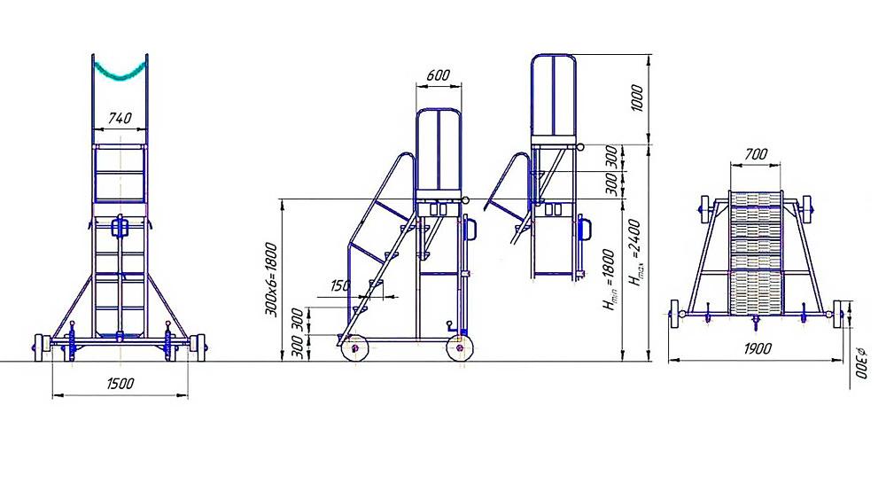 Авиационная стремянка СА-2/6-8Б-Н1 (Н) фото 1
