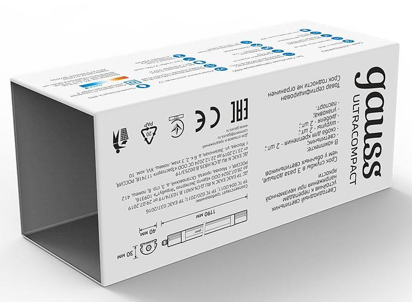 Светильник Gauss Ultracompact 143425336 36Вт 6500K белый фото 4