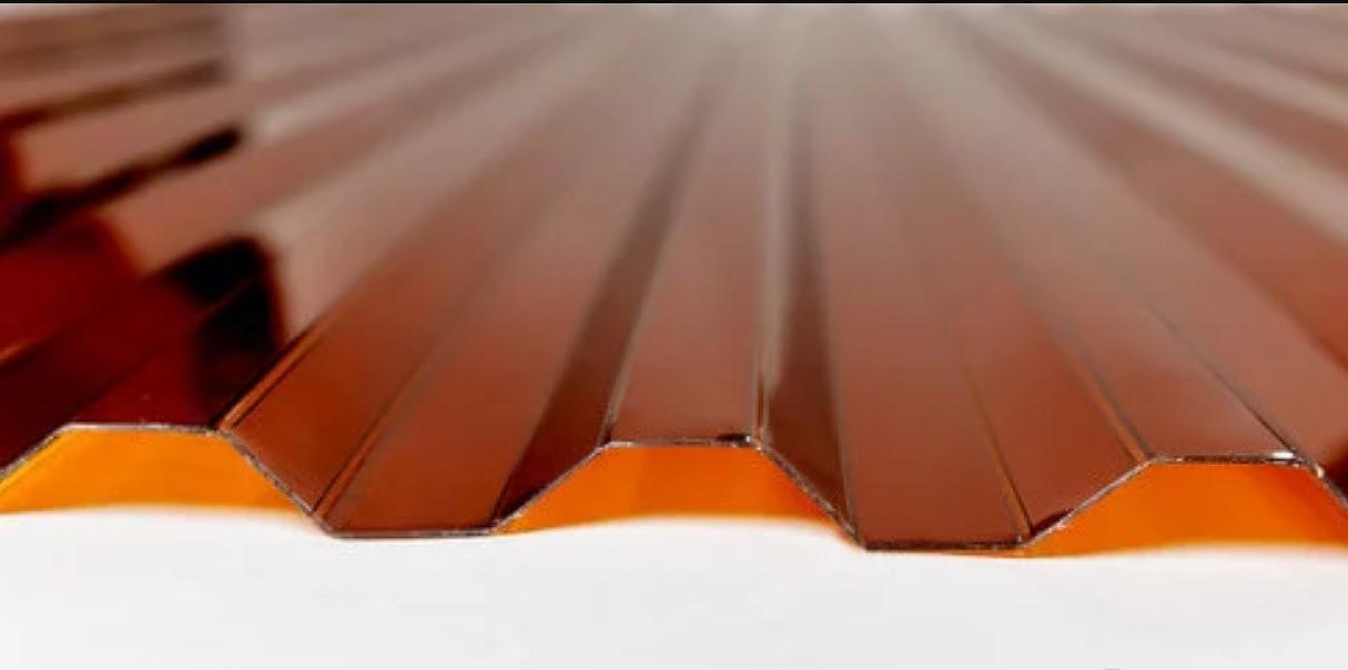 Профилированный поликарбонат Novattro 0,8 мм трапеция МП/С-20 терракот ОПТ фото 1