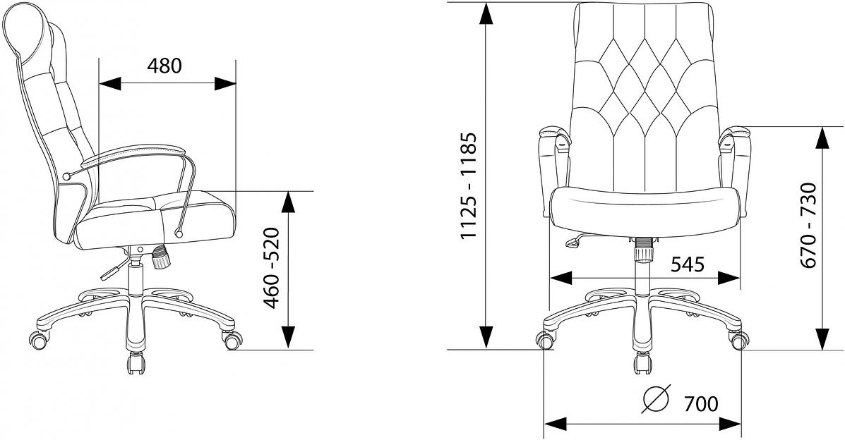 Кресло руководителя Бюрократ T-9928SL Fabric черный Italia Black крестов. металл хром фото 10