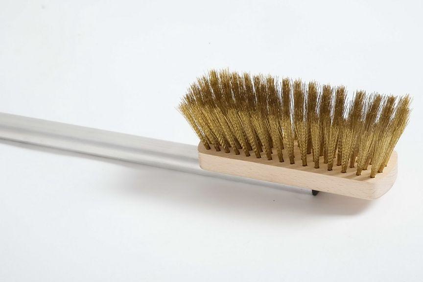 Щетка для печи 120 см. 16*5 см. поворотная, с медной щетиной h=5 см, ручка алюм. Gimetal /1/12/ фото 1