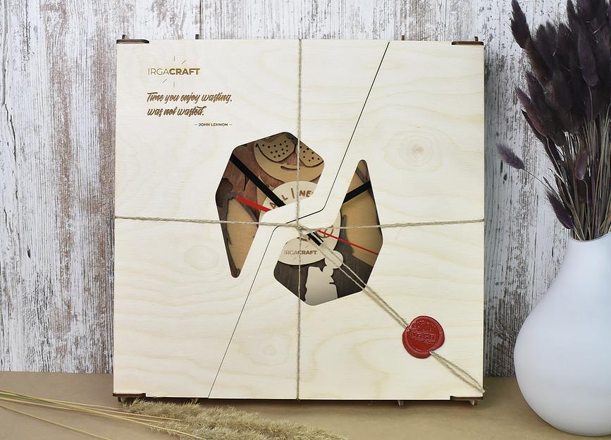 Часы настенные из дерева «Французские бульдоги», опт фото 2