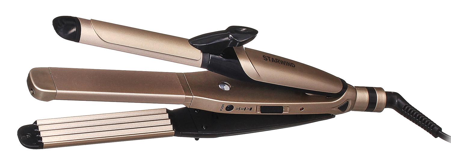 Выпрямитель Starwind SHC 7075 55Вт черный/шампань (макс.темп.:200С) фото 1