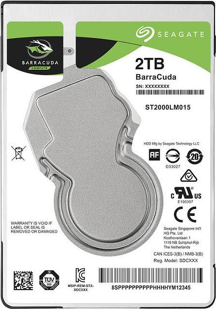 Жесткий диск SATA2.5" 2TB 5400RPM 128MB ST2000LM015 SEAGATE фото 1