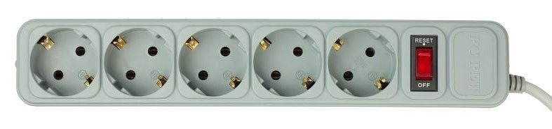 Сетевой фильтр PC Pet AP01006-3-G 3м (5 розеток) серый (пакет ПЭ) фото 2