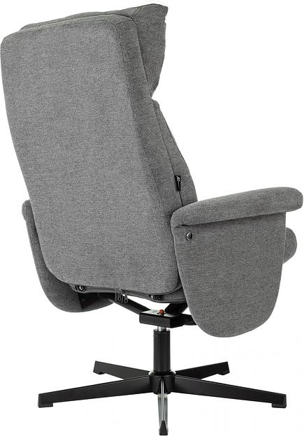 Кресло для дома Бюрократ _Baron с пуфом серый металл черный крестов. (_BARON/GREY) фото 4