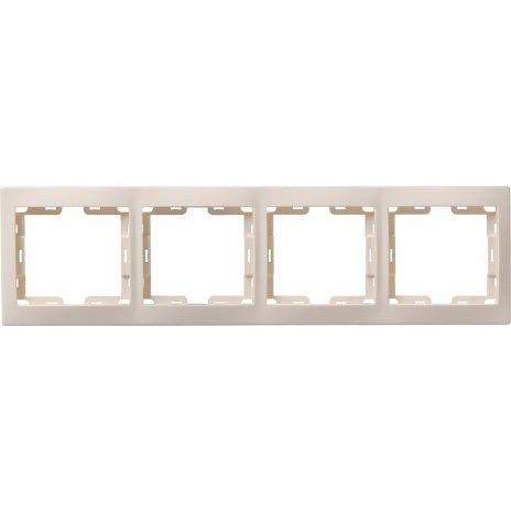 Iek EMK40-K33-DM РГ-4-ККм Рамка 4местн. горизонт. КВАРТА (кремовый) фото 1