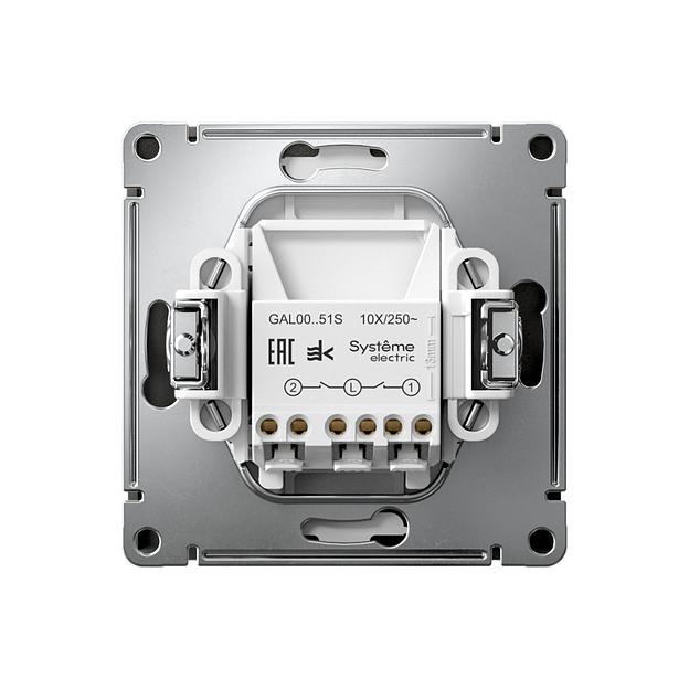 ARTGALLERY 2-клавишный ВЫКЛЮЧАТЕЛЬ, 10АХ, механизм, быстрозажимные клеммы, БАЗАЛЬТ фото 2