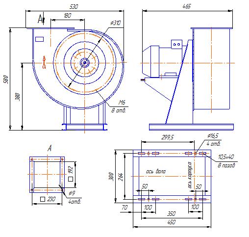 Вентилятор радиальный ВР 85-77 исполнение 1 2.8 фото 3