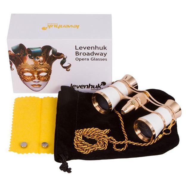  Бинокль Levenhuk Broadway 325F с подсветкой и цепочкой, белый > фото 5