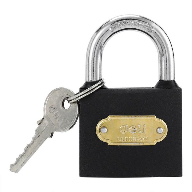 Замок Deli Замок навесной Deli DL508903 стальной, 50мм фото 1