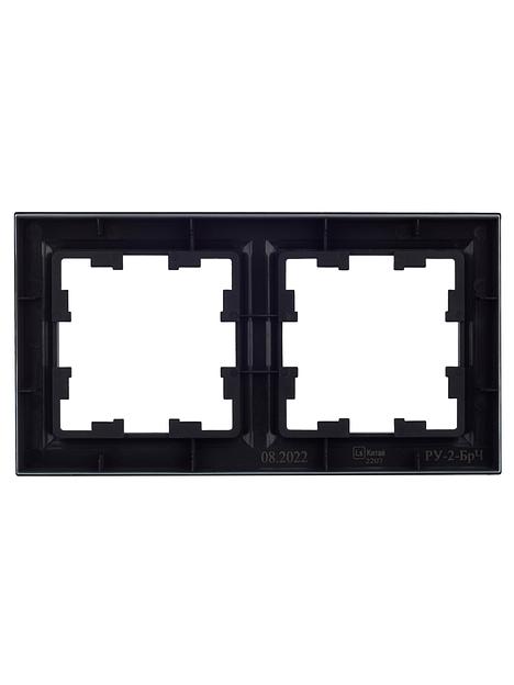 IEK BR-M22-K02 BRITE Рамка 2-мест. РУ-2-БрЧ черн. фото 4