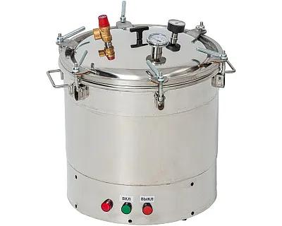 Электрический автоклав «Консерватор Эл Нерж» 46 л без ЭБУ с фальшдном фото 1