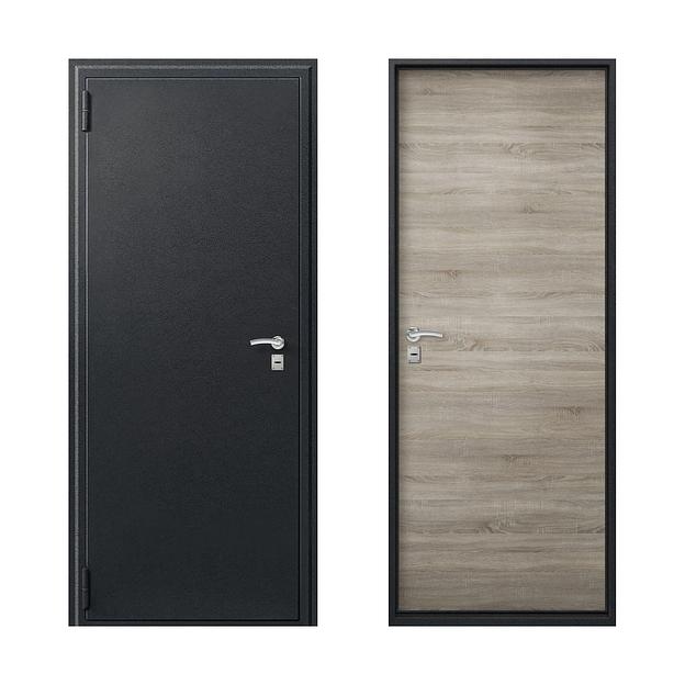 Входная дверь для квартиры О-10 960×2050 мм левая, чёрный сатин, дуб светлый, опт фото 1