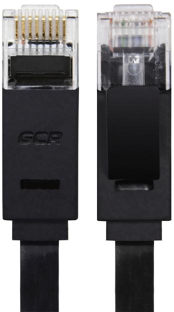 Greenconnect Патч-корд PROF плоский прямой 15.0m, UTP медь кат.6, черный, позолоченные контакты, 30 AWG, GCR-LNC616-15.0m, ethernet high speed 10 Гбит/с, RJ45, T568B Greenconnect RJ45(m) - RJ45(m) Cat. 6 U/UTP PVC 15м чёрный (GCR-LNC616-15.0m) фото 8