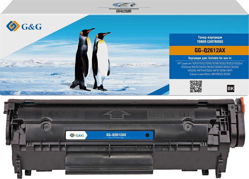 Картридж лазерный G&G GG-Q2612AX черный (2500стр.) для HP LJ 1010/1012/1015/1018/1020/1022/1022n/1022nw/3015/3020 фото 1