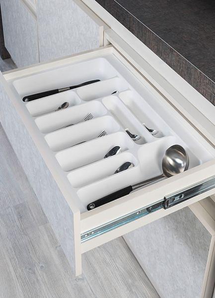 Лоток Starax в базу шир. 550 (490x490x55мм), белый фото 1