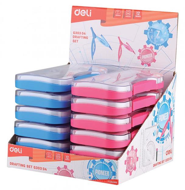Набор для черчения Deli EG30304 корпус ассорти пластик в компл.:7 предметов фото 2