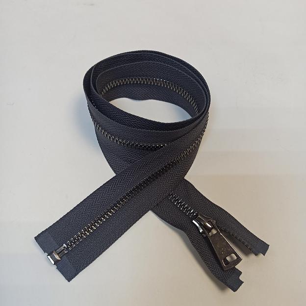 Молния металл №5 80 см 1 зам тёмный зуб Темно- серый фото 1