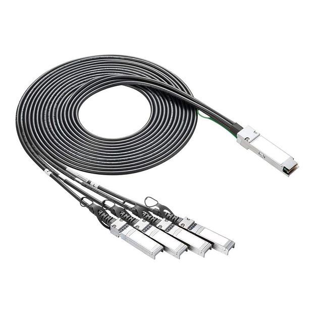 Кабель Fibertrade FT-QSFP+/4SFP+-CabP-AWG30-1M Кабель DAC copper cable (40G, QSFP+ to 4x10G SFP+, AWG30, 1м) фото 1