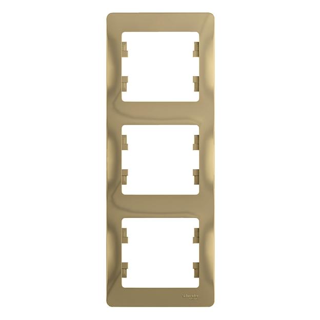 Systeme electric GSL000407 GLOSSA 3-постовая РАМКА, вертикальная, ТИТАН фото 3