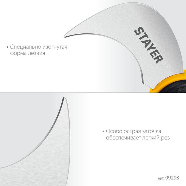 STAYER C-Force, для листовых и рулонных материалов, 200 мм, Нож (09293) фото 4