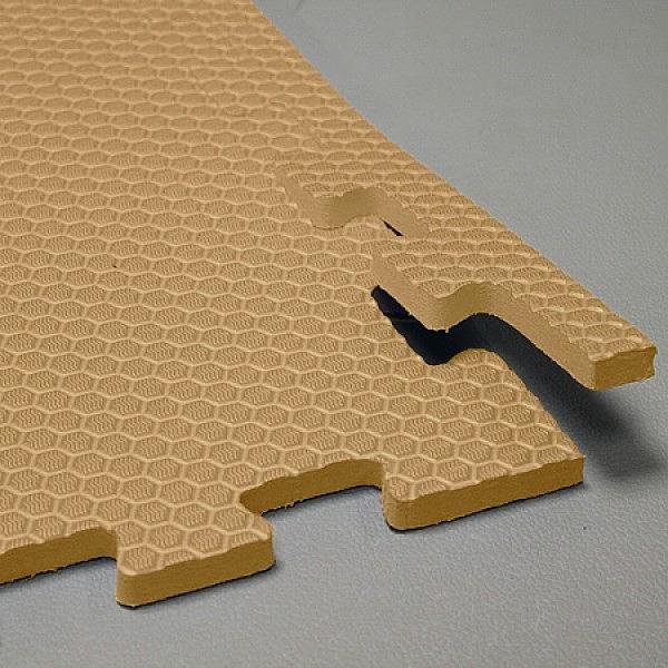 Мягкий пол, коврики-пазлы 100x100 см, толщина 1,4 см, тиснение СОТЫ, Цвет бежевый, Толщина модуля 14 мм фото 1