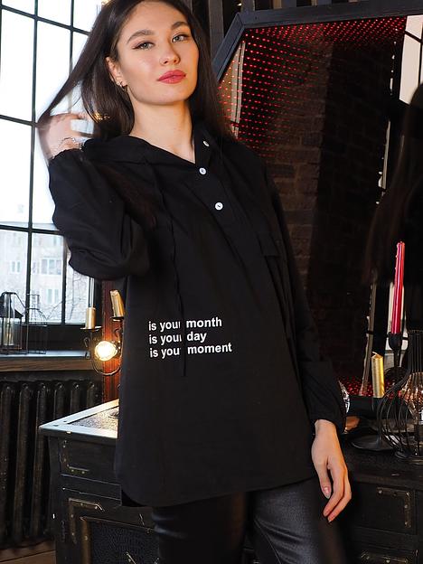 Рубашка женская Verenika «Твой день» черная 42-44 ОПТ фото 5