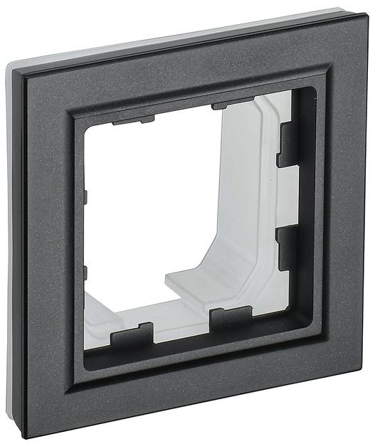 IEK BR-M12-44-K02 BRITE Рамка 1-мест. IP44 РУ-1-БрЧ-44 черн. фото 1