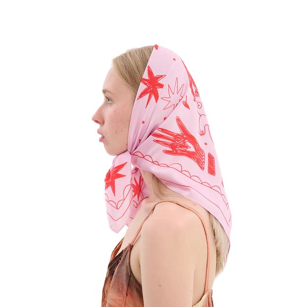 Женский платок «Заяц и Голубь» искусственный шёлк Армани 55×55 см фото 8